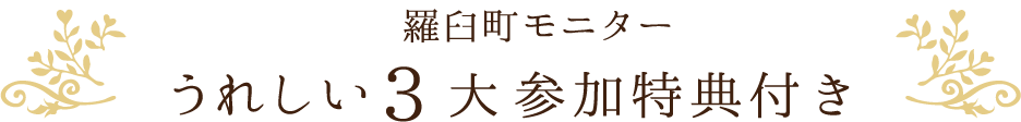 うれしい3大参加特典付き