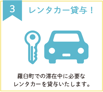 レンタカー貸与!